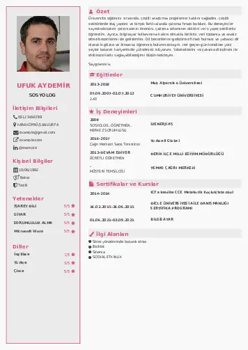 Sosyolog Cv Örnekleri cv indir